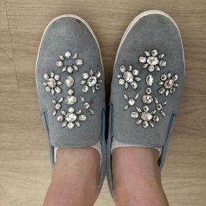 Michael Kors Blue Suede Jeweled Shoes
